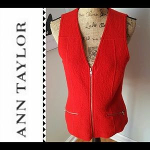 Ann Taylor Wool Red Vest M